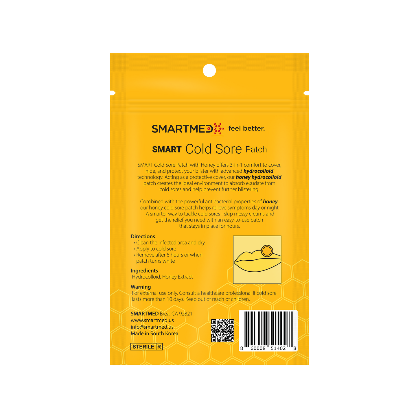 Smart Cold Sore Treatment Trio - 78 ct Clear Cold Sore Patch, XL Lemon Balm, Honey Patch